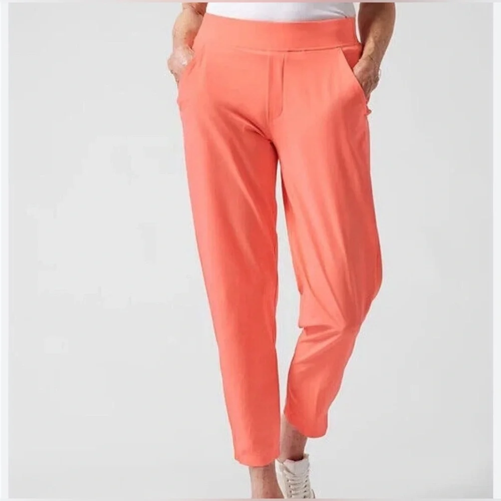 Athleta Brooklyn Ankle Pants in Peach Orange Sunset Glow, size 6